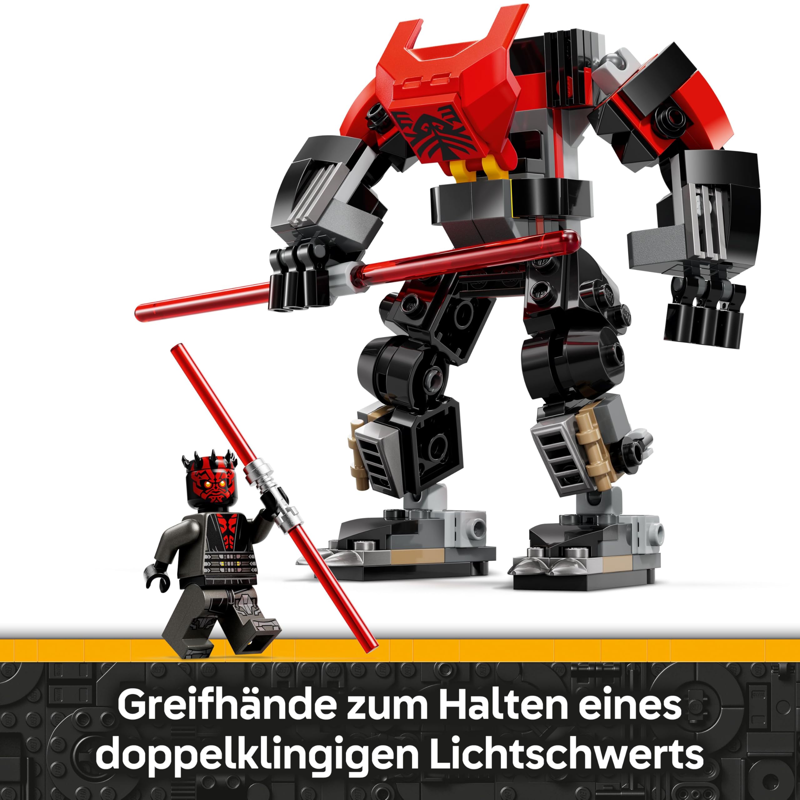LEGO Star Wars 75411 Darth Maul Mech Bauspielzeug - Spiel- und Ausstellungsfigur mit doppelklingigem roten Lichtschwert und Mini-Figur - Geschenk für Jungen ab 6 Jahren und Fans von The Clone Wars