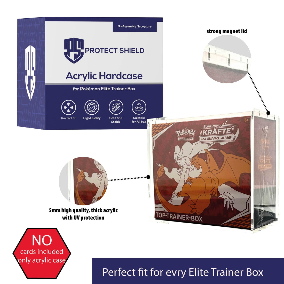 Protect Shield Box passend für alle Pokemon Top Trainer Boxen/Elite Trainer Boxen - Storage Box bietet eine sichere Lagerung der Produkte