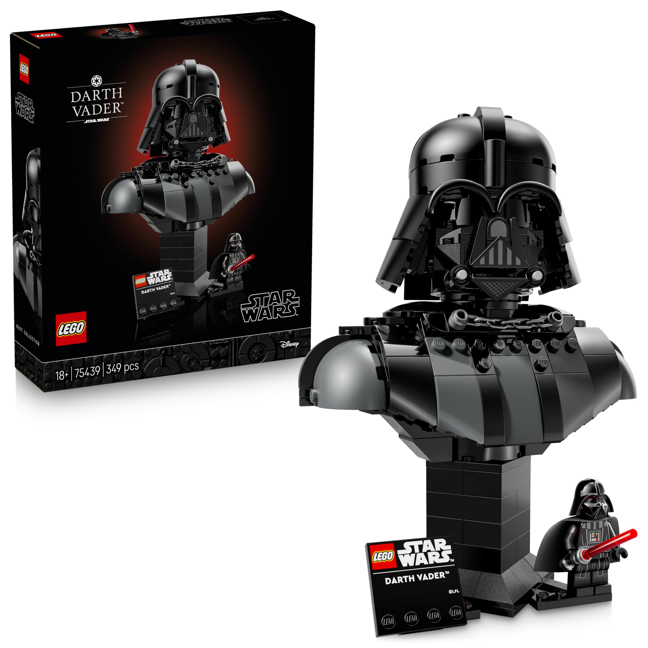 LEGO Star Wars 75439 Darth Vader Büste - Modellbau für Erwachsene - inkl. sammelbarer Minifigur mit rotem Lichtschwert - Geschenkidee für Fans von Eine Neue Hoffnung