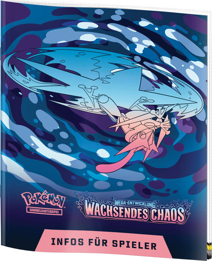 Pokémon-Sammelkartenspiel: Top-Trainer-Box Mega-Entwicklung – Wachsendes Chaos (1 Vollbild-Promokarte, 9 Boosterpacks &amp; Premium-Zubehör)