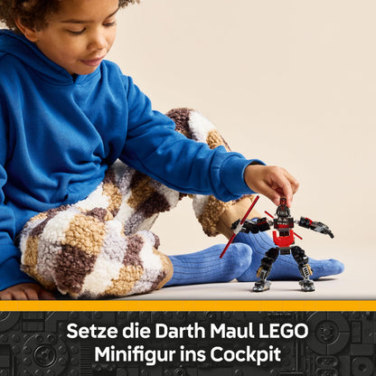 LEGO Star Wars 75411 Darth Maul Mech Bauspielzeug - Spiel- und Ausstellungsfigur mit doppelklingigem roten Lichtschwert und Mini-Figur - Geschenk für Jungen ab 6 Jahren und Fans von The Clone Wars